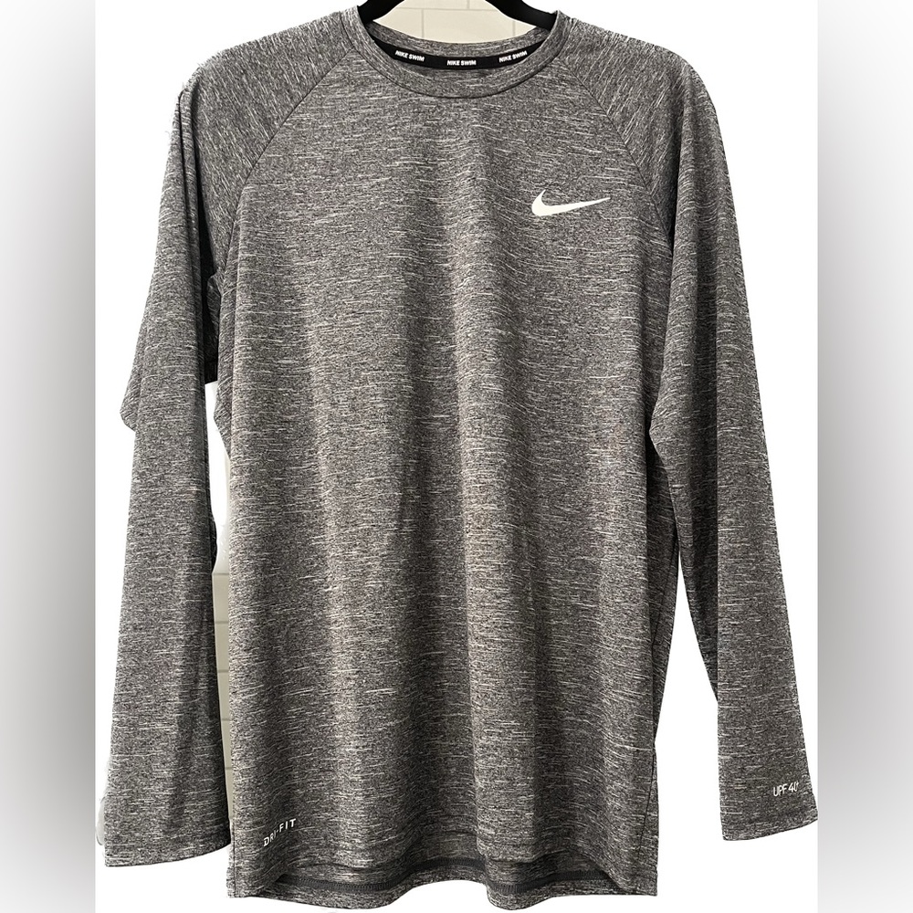 Nike Dri-Fit Athletic/Swim Shirt, Heathered Gray, UPF 40+, Men’s Sz M
